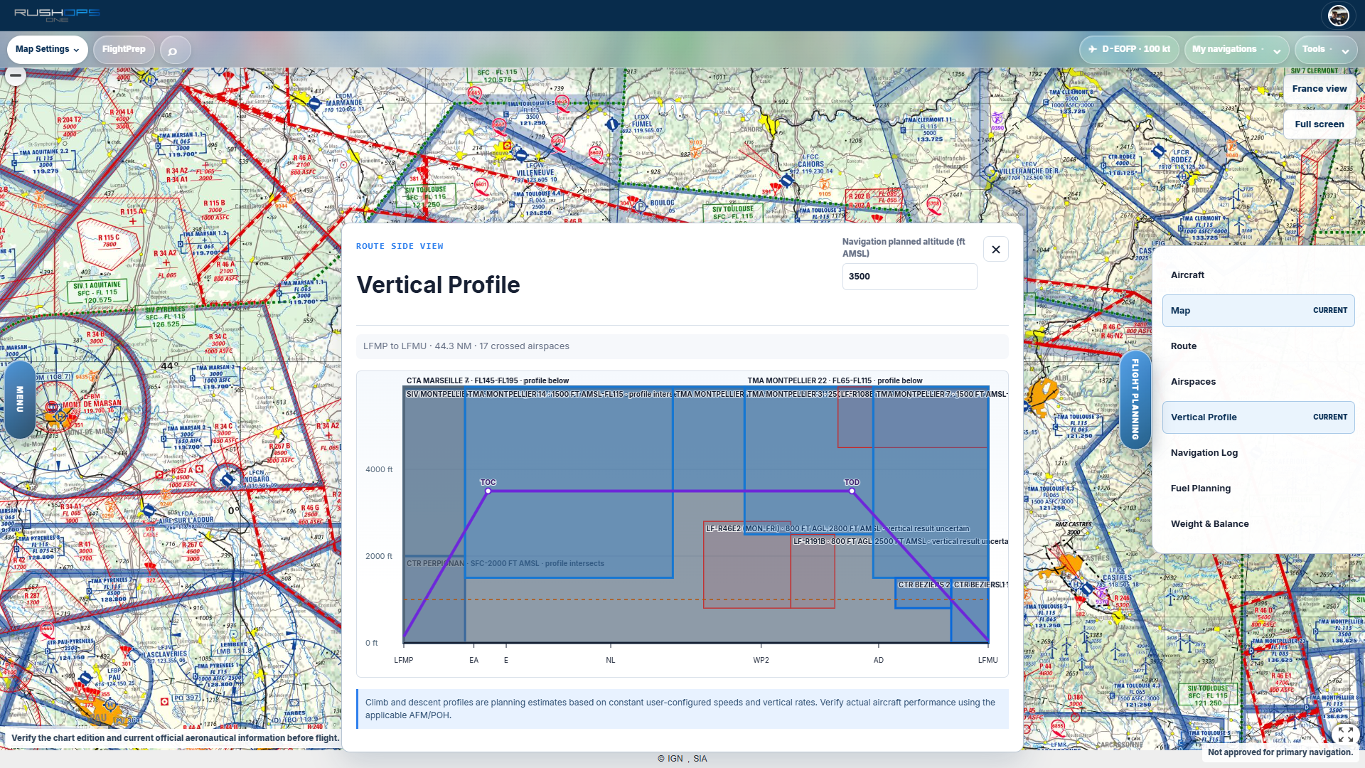 RushOps ONE vertical profile preview